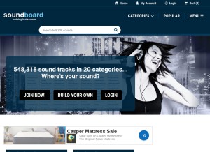 How soundboard.com looks like on a tablet such as an iPad.