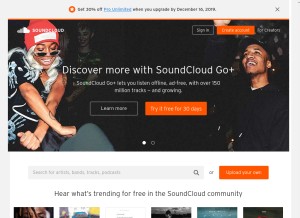 How soundcloud.com looks like on a tablet such as an iPad.