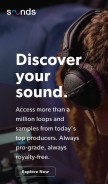 How sounds.com looks like on a mobile device such as an iPhone.