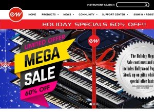 How soundsonline.com looks like on a tablet such as an iPad.