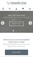 How soundstrue.com looks like on a mobile device such as an iPhone.