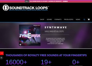 How soundtrackloops.com looks like on a tablet such as an iPad.