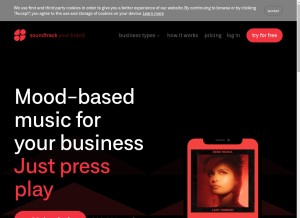 How soundtrackyourbrand.com looks like on a tablet such as an iPad.