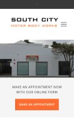 How south-city.com.au looks like on a mobile device such as an iPhone.