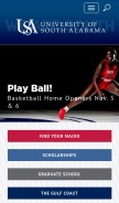 How southalabama.edu looks like on a mobile device such as an iPhone.