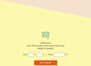 How southbeachdiet.com looks like on a tablet such as an iPad.