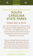 How southcarolinaparks.com looks like on a mobile device such as an iPhone.