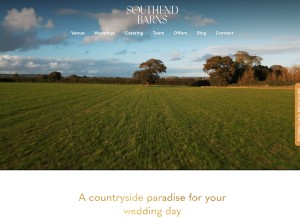 How southendbarns.co.uk looks like on a tablet such as an iPad.