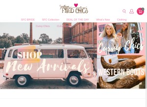 How southernfriedchics.com looks like on a tablet such as an iPad.