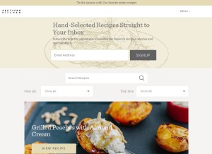 How southernkitchen.com looks like on a tablet such as an iPad.