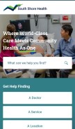 How southshorehealth.org looks like on a mobile device such as an iPhone.