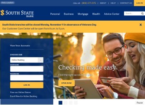 How southstatebank.com looks like on a tablet such as an iPad.