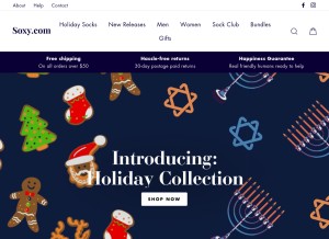 How soxy.com looks like on a tablet such as an iPad.