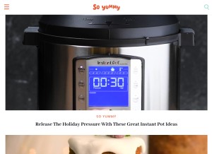How soyummy.com looks like on a tablet such as an iPad.