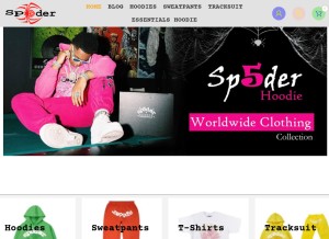 How sp5derhoodie.us looks like on a tablet such as an iPad.