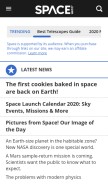 How space.com looks like on a mobile device such as an iPhone.