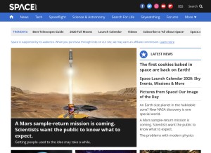 How space.com looks like on a tablet such as an iPad.