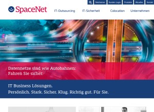 How space.net looks like on a tablet such as an iPad.