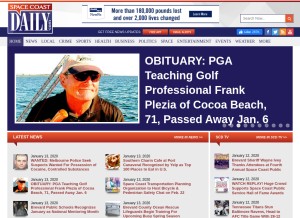 How spacecoastdaily.com looks like on a tablet such as an iPad.
