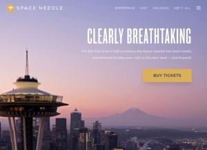 How spaceneedle.com looks like on a tablet such as an iPad.