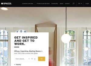 How spacesworks.com looks like on a tablet such as an iPad.