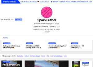 How spainfutbol.es looks like on a tablet such as an iPad.