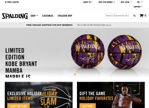 How spalding.com looks like on a tablet such as an iPad.