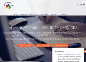 How spambrella.com looks like on a tablet such as an iPad.