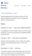 How spameatingmonkey.net looks like on a mobile device such as an iPhone.