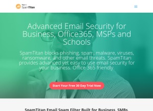 How spamtitan.com looks like on a tablet such as an iPad.