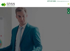 How spanglobalservices.com looks like on a tablet such as an iPad.