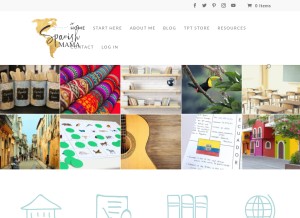 How spanishmama.com looks like on a tablet such as an iPad.