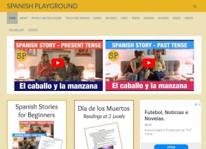 How spanishplayground.net looks like on a tablet such as an iPad.