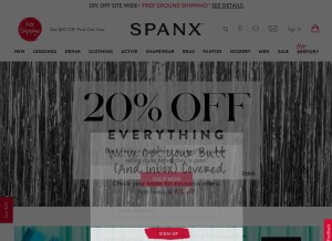 How spanx.com looks like on a tablet such as an iPad.