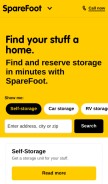 How sparefoot.com looks like on a mobile device such as an iPhone.