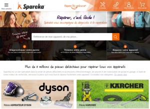 How spareka.fr looks like on a tablet such as an iPad.
