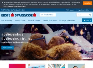 How sparkasse.at looks like on a tablet such as an iPad.