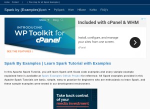 How sparkbyexamples.com looks like on a tablet such as an iPad.