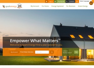 How sparkenergy.com looks like on a tablet such as an iPad.