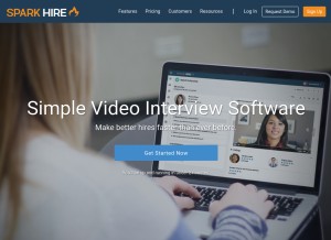 How sparkhire.com looks like on a tablet such as an iPad.