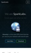 How sparklabs.com looks like on a mobile device such as an iPhone.
