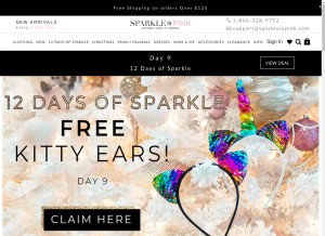 How sparkleinpink.com looks like on a tablet such as an iPad.