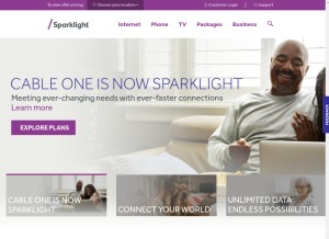 How sparklight.com looks like on a tablet such as an iPad.