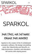 How sparkol.com looks like on a mobile device such as an iPhone.