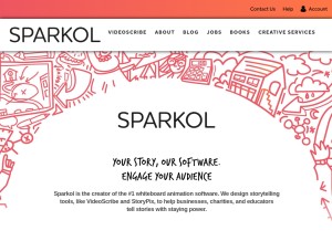 How sparkol.com looks like on a tablet such as an iPad.
