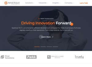 How sparkouttech.com looks like on a tablet such as an iPad.
