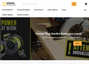 How sparkswarehouse.com looks like on a tablet such as an iPad.