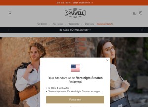 How sparwell.com looks like on a tablet such as an iPad.