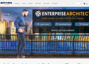 How sparxsystems.com looks like on a tablet such as an iPad.