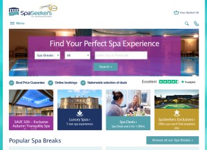 How spaseekers.com looks like on a tablet such as an iPad.